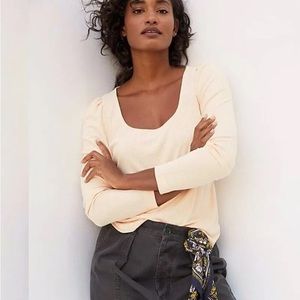 NWT Anthropologie Ribbed Scoop-Neck Top